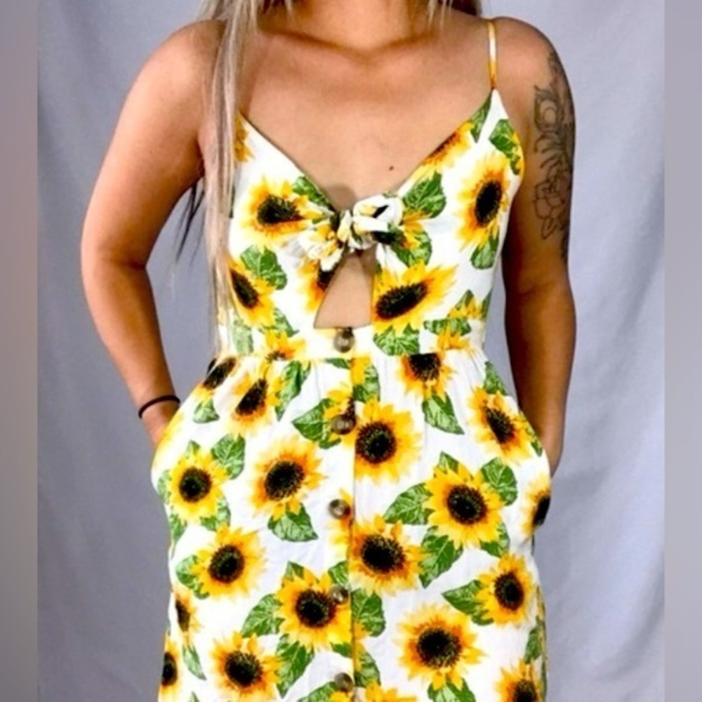 Mimi Chica Sunflower Dress XL Boho Sundress